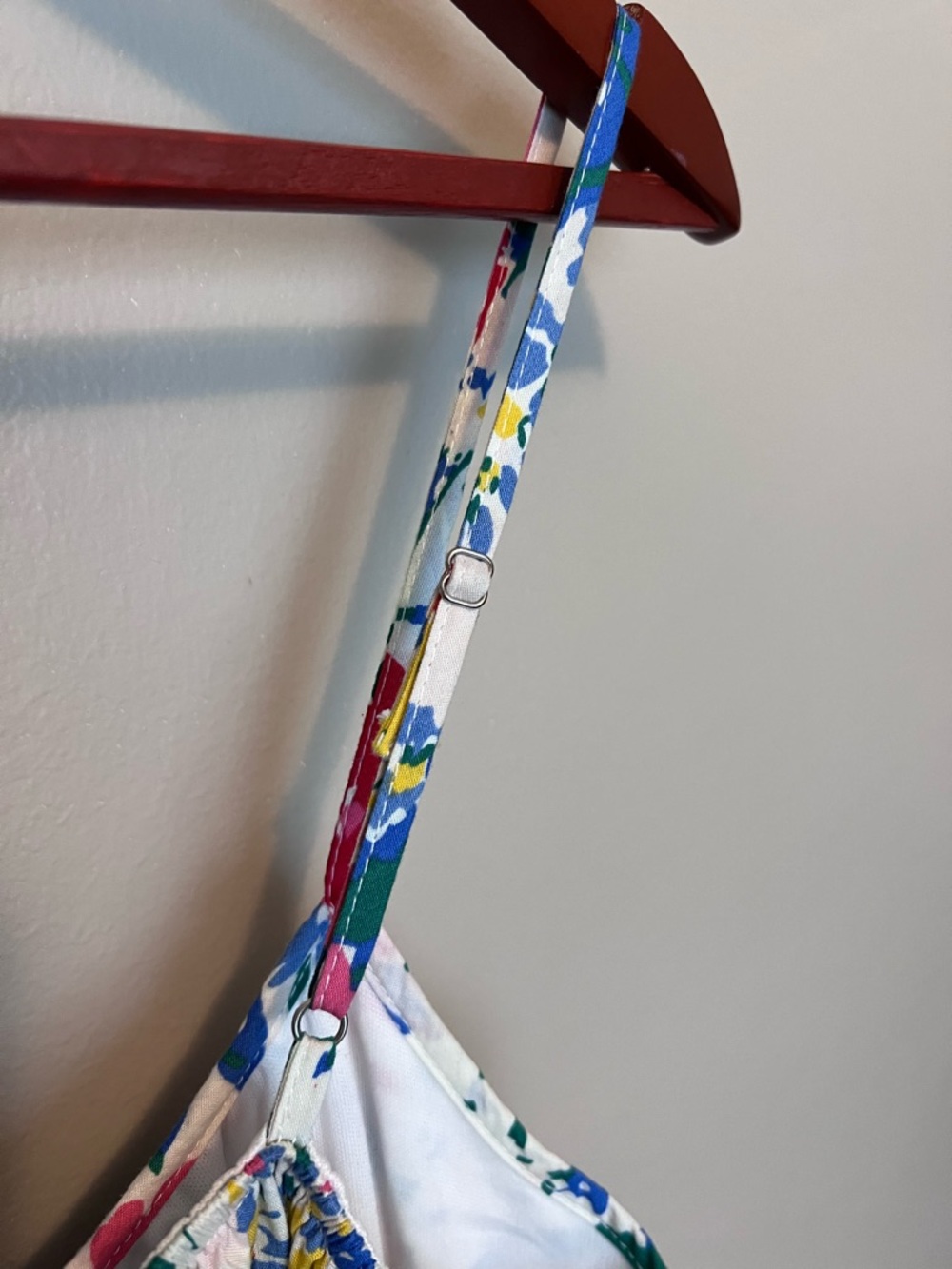 Aakaa White floral print summer flowy Sundress loose tiered easy style size M - Picture 6 of 6